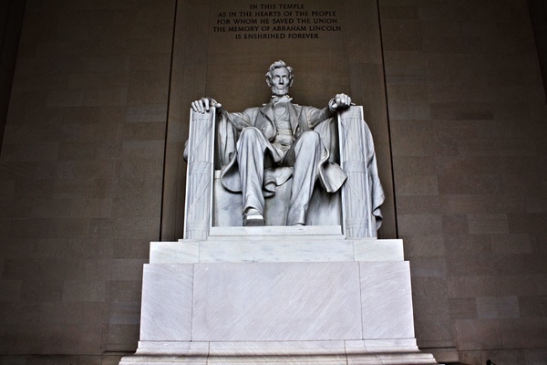 Stock Image of the Lincoln statue at the Lincoln monument.