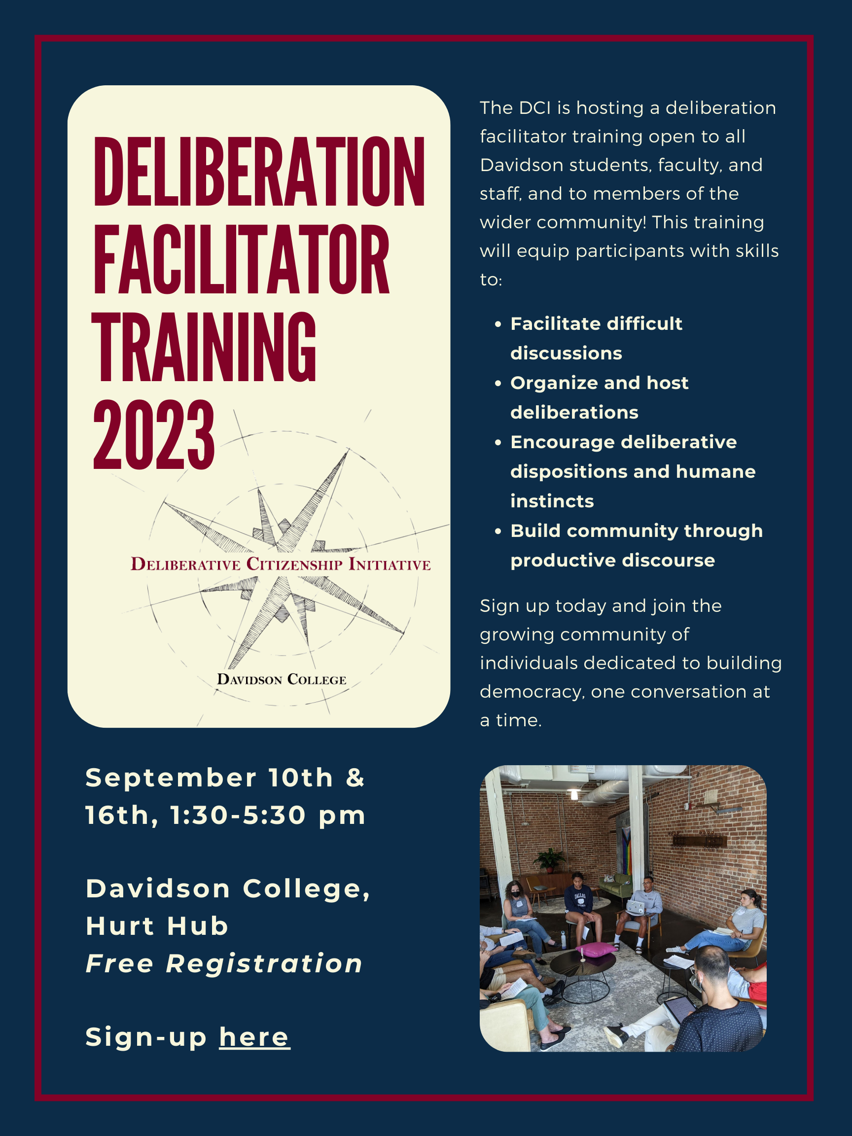 Deliberation Facilitator Training Program 2023 Flyer