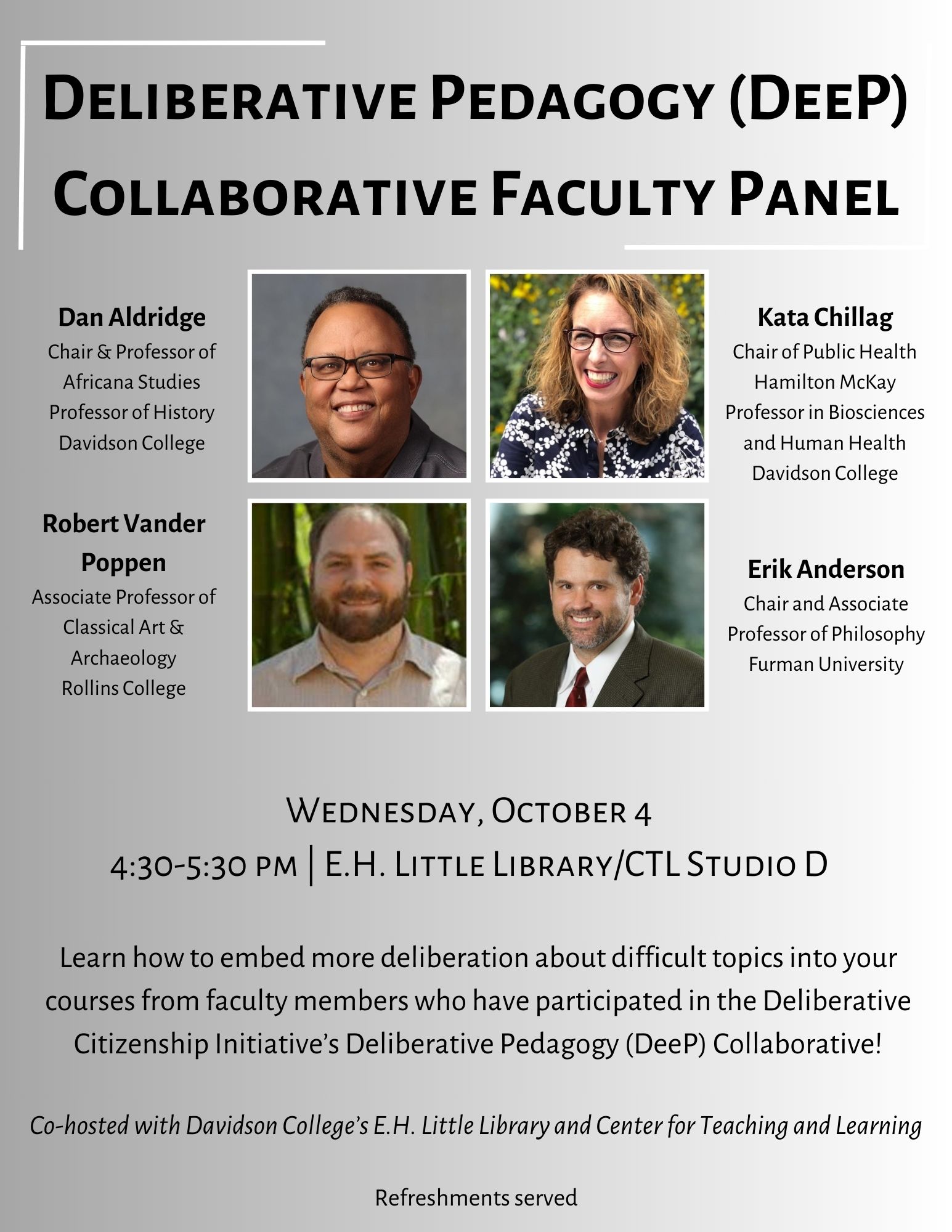 DeeP Faculty Panel Event Flyer.