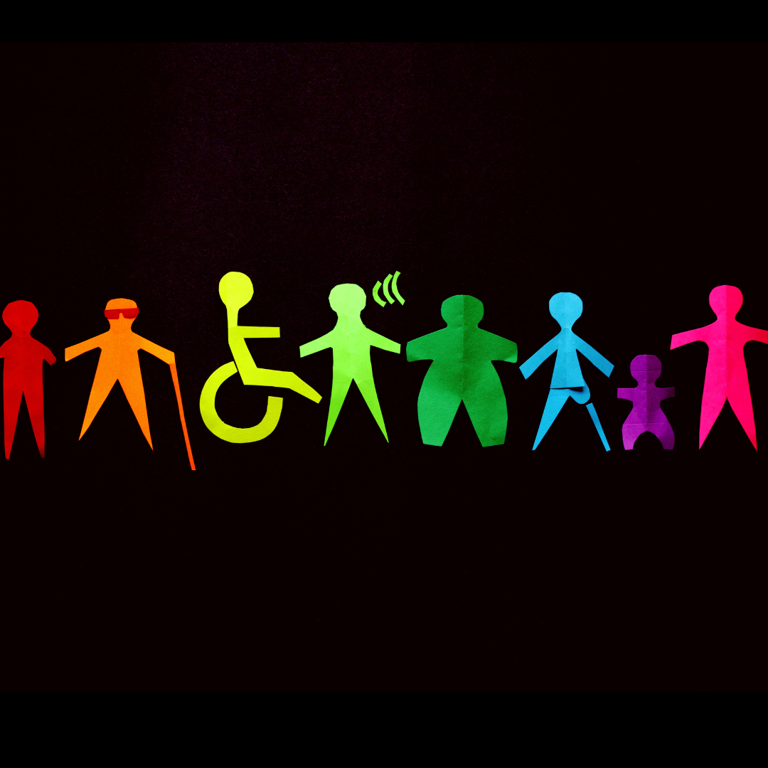 Inclusive colorful image of human silhouettes