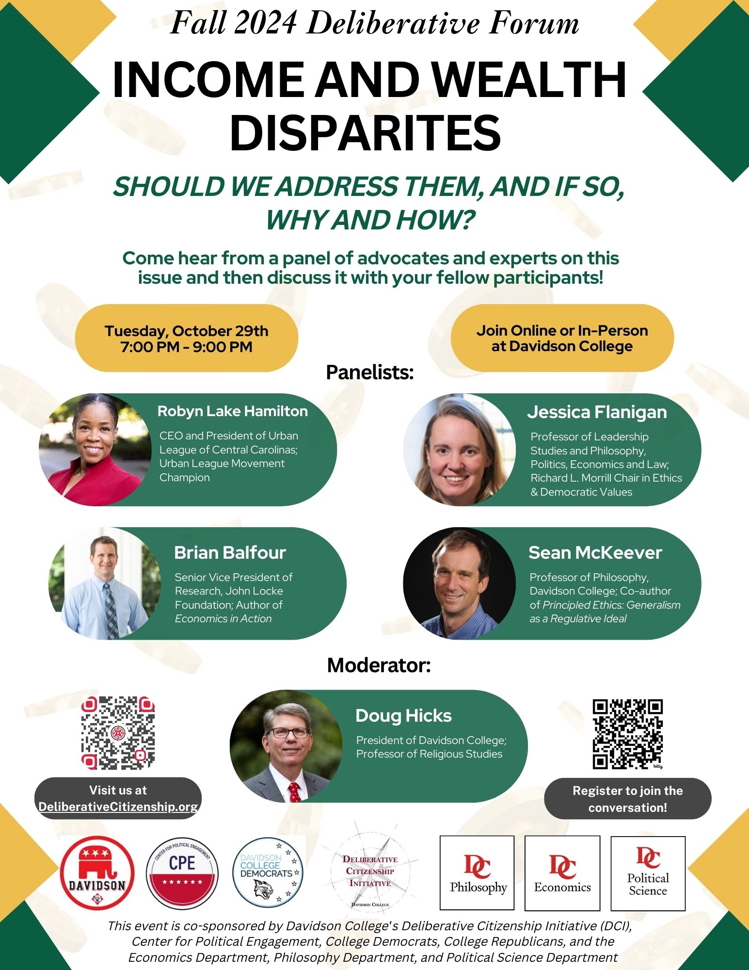 Poster for Income and Wealth Disparities Forum.