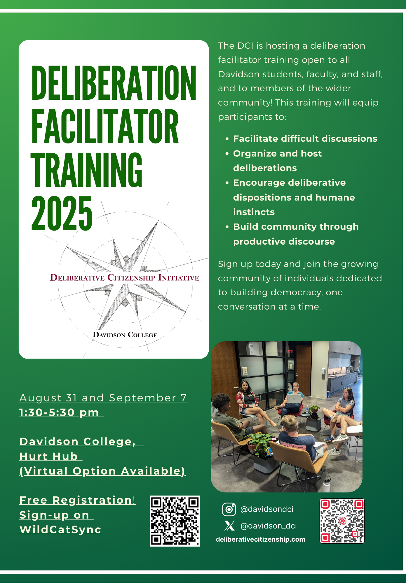 Flyer for Deliberation Training Program