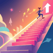 image of a person going up stairs