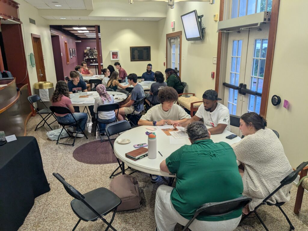 conversations around round tables