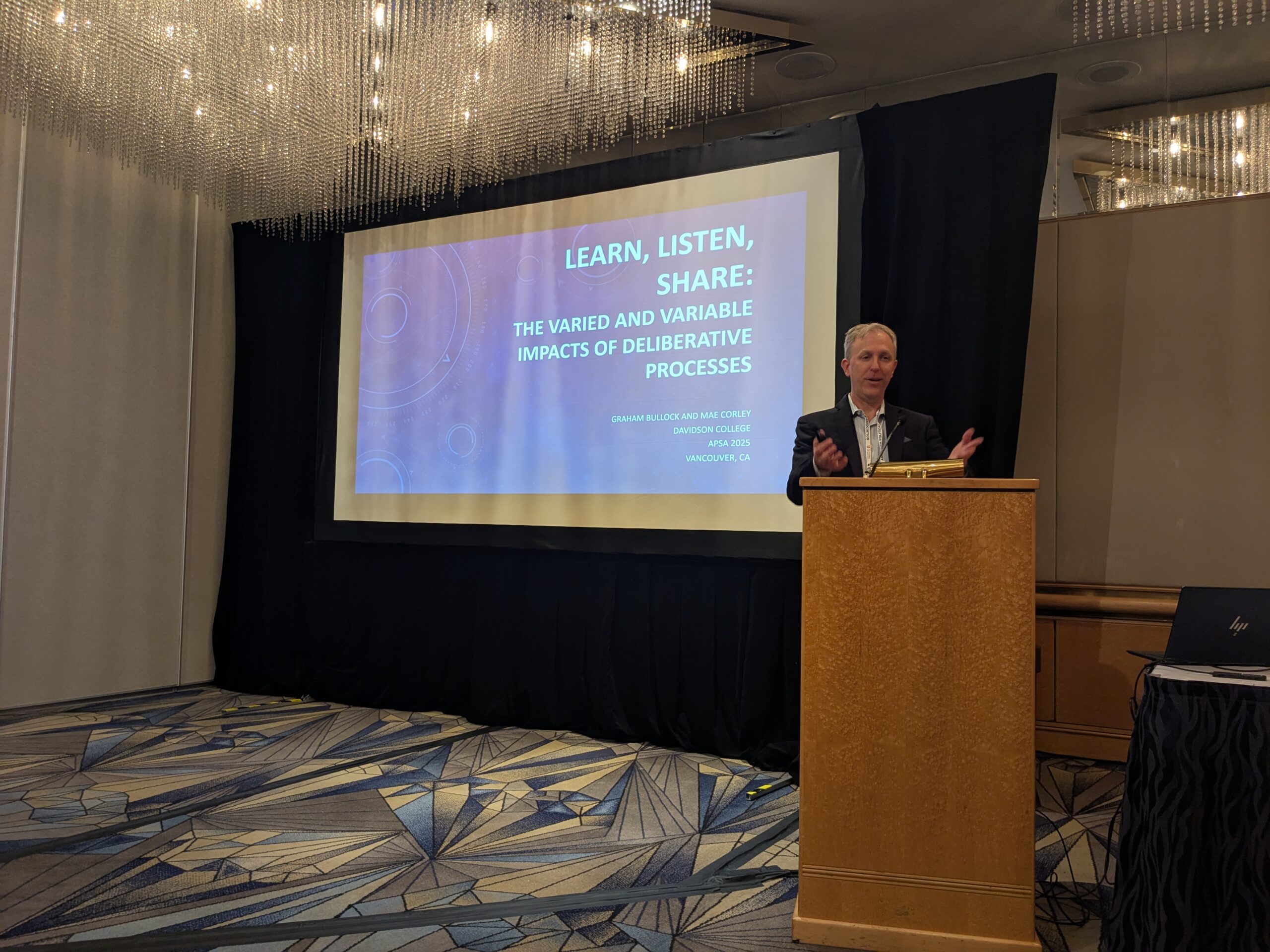 Graham Bullock presenting at APSA conference.