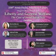 Poster for Liberty and General Welfare Expert Roundtable.