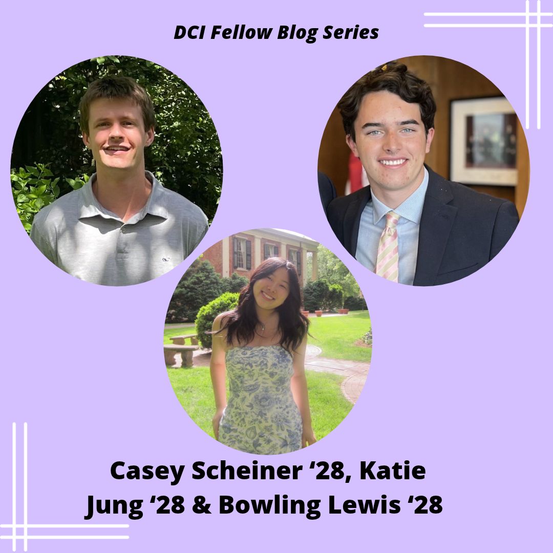 Photos of Bolling Lewis ‘28, Casey Scheiner ‘28, and Katie Jung ‘28
